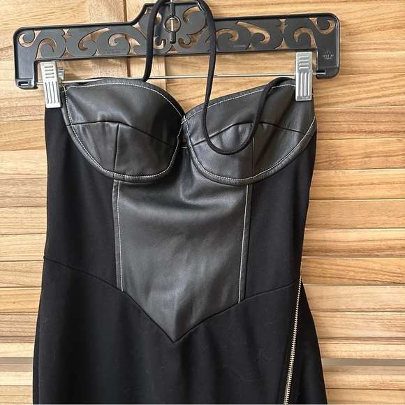 STAUD Hindley Faux Leather Halterneck Dress - Picture 10 of 10